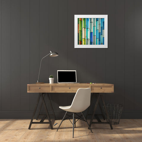 Vangindertael - Stained Glass Windows White Modern Wood Framed Art Print by Vangindertael