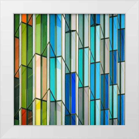 Vangindertael - Stained Glass Windows White Modern Wood Framed Art Print by Vangindertael