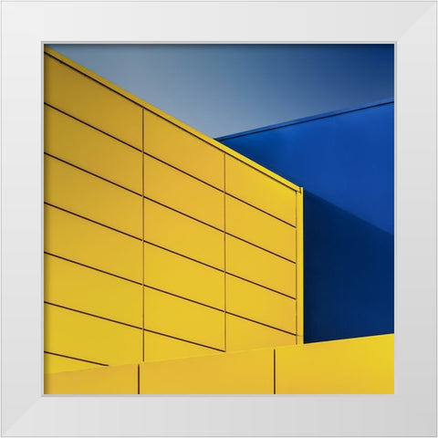 Vangindertael - Primary Colours White Modern Wood Framed Art Print by Vangindertael