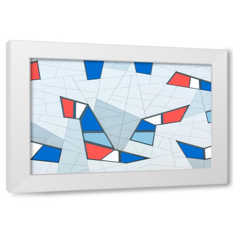 Van Son - Game of Lines and Shapes White Modern Wood Framed Art Print by Son, Van