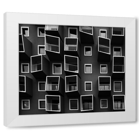 Mathiesen - Living in Boxes White Modern Wood Framed Art Print by Mathiesen