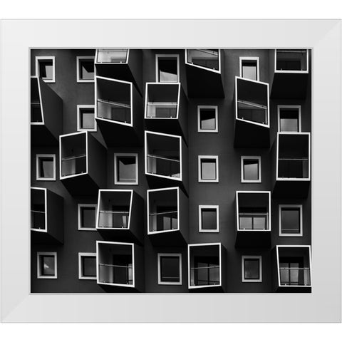 Mathiesen - Living in Boxes White Modern Wood Framed Art Print by Mathiesen