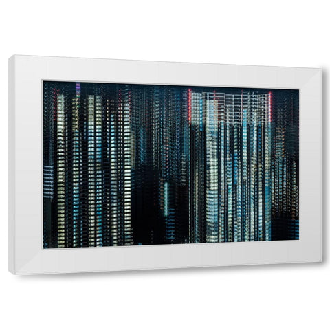 Makoto - Tokyo Layers White Modern Wood Framed Art Print by Makoto