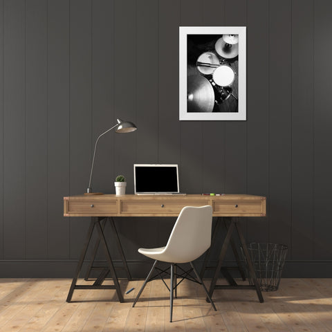 Yakovlev - Drums  White Modern Wood Framed Art Print by Yakovlev