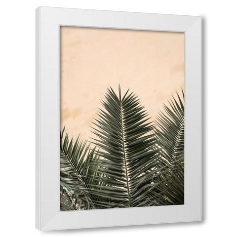 Studio III - Palm leaves and Wall White Modern Wood Framed Art Print by Studio III