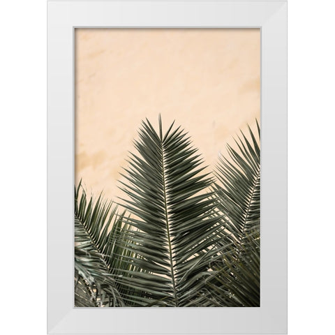 Studio III - Palm leaves and Wall White Modern Wood Framed Art Print by Studio III