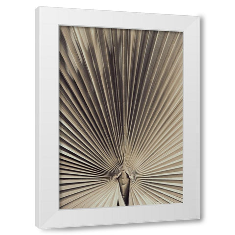 Studio III - Palmblad 001 White Modern Wood Framed Art Print by Studio III