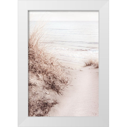 Studio III - Beach 010 White Modern Wood Framed Art Print by Studio III