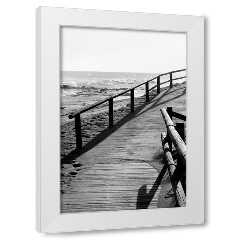 Studio III - Beach 008 White Modern Wood Framed Art Print by Studio III