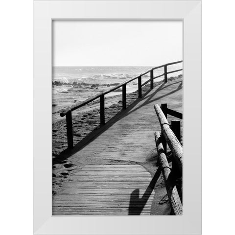 Studio III - Beach 008 White Modern Wood Framed Art Print by Studio III