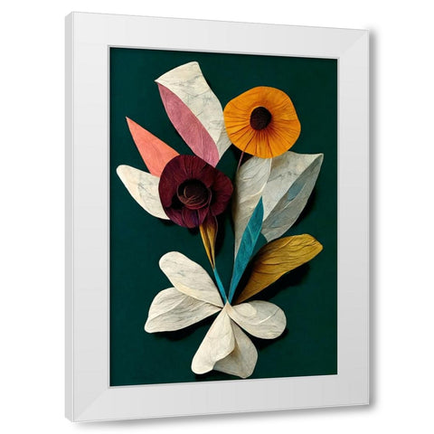 A Paper Bouquet White Modern Wood Framed Art Print by Treechild