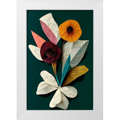 A Paper Bouquet White Modern Wood Framed Art Print by Treechild