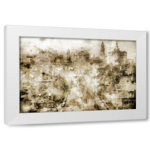 New York Street White Modern Wood Framed Art Print by Roozbeh