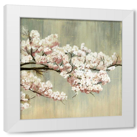 Blossoms White Modern Wood Framed Art Print by PI Studio