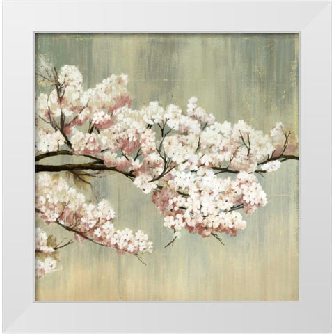 Blossoms White Modern Wood Framed Art Print by PI Studio