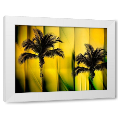 Two Palms White Modern Wood Framed Art Print by PI Studio