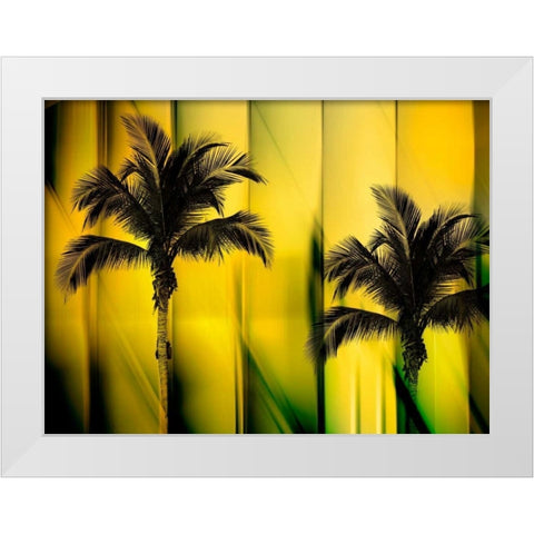 Two Palms White Modern Wood Framed Art Print by PI Studio