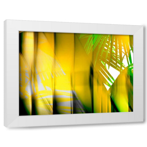 Yellow Shades White Modern Wood Framed Art Print by PI Studio