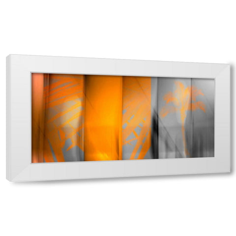 Orange Shades White Modern Wood Framed Art Print by PI Studio