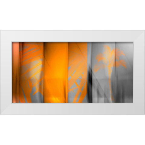 Orange Shades White Modern Wood Framed Art Print by PI Studio