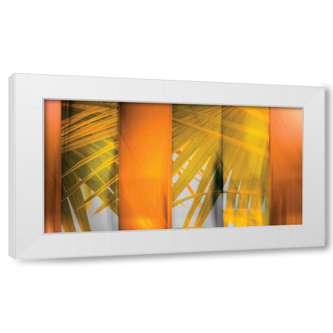 Tangerine and Cream White Modern Wood Framed Art Print by PI Studio