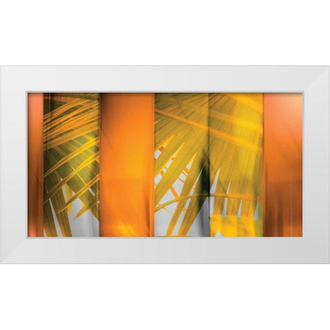 Tangerine and Cream White Modern Wood Framed Art Print by PI Studio