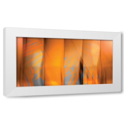Tangerine on Grey White Modern Wood Framed Art Print by PI Studio
