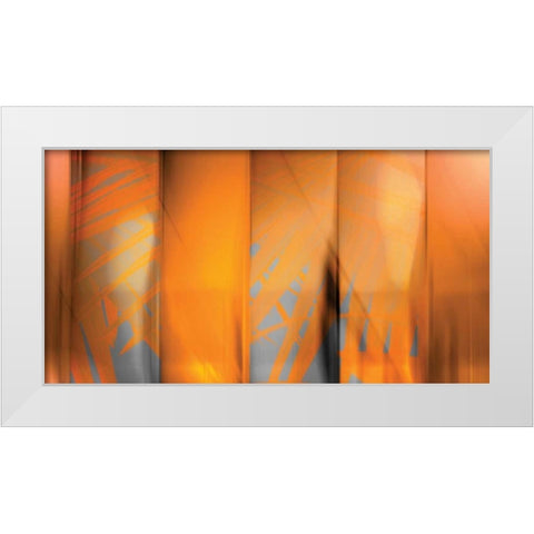 Tangerine on Grey White Modern Wood Framed Art Print by PI Studio