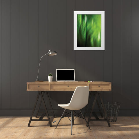 Organic V White Modern Wood Framed Art Print by PI Studio
