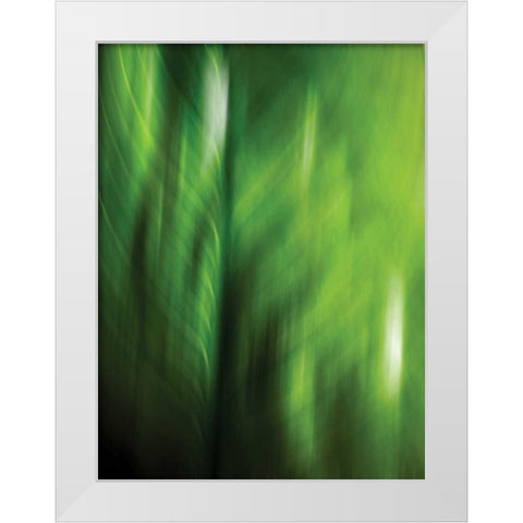 Organic V White Modern Wood Framed Art Print by PI Studio