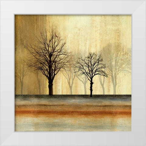 Escape White Modern Wood Framed Art Print by PI Studio