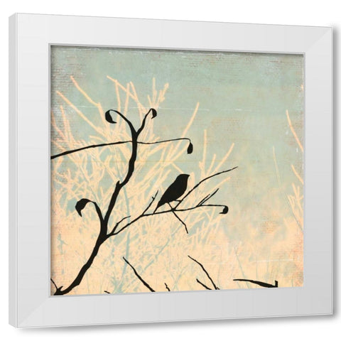 Sitting White Modern Wood Framed Art Print by PI Studio