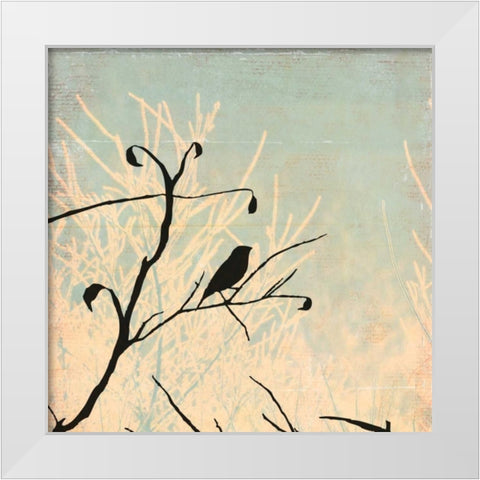 Sitting White Modern Wood Framed Art Print by PI Studio