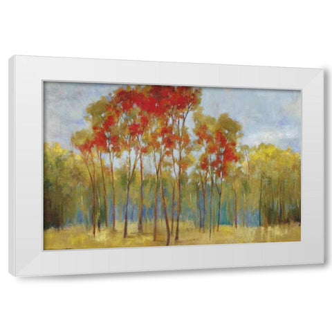 Touches of Red White Modern Wood Framed Art Print by PI Studio