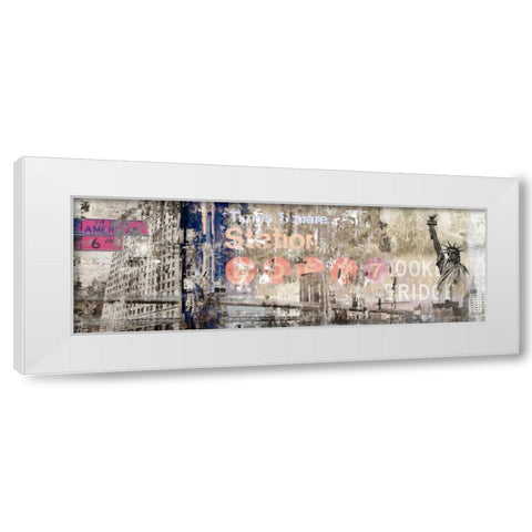 New York White Modern Wood Framed Art Print by PI Studio