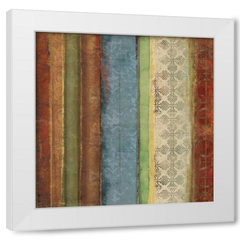 Autumn Pattern White Modern Wood Framed Art Print by PI Studio