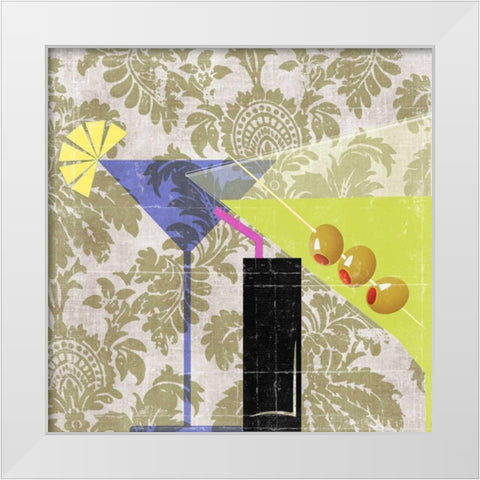 Cocktail I  White Modern Wood Framed Art Print by PI Studio