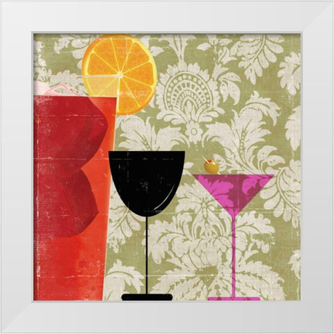 Cocktail II White Modern Wood Framed Art Print by PI Studio