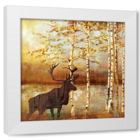 Walking Face White Modern Wood Framed Art Print by PI Studio