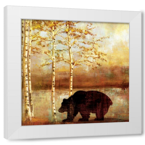 Great Bear White Modern Wood Framed Art Print by PI Studio