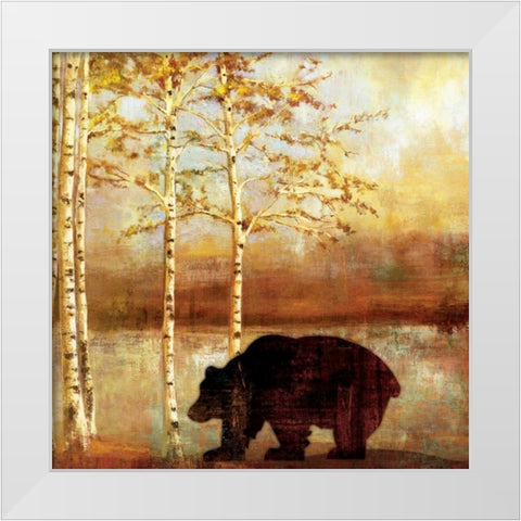 Great Bear White Modern Wood Framed Art Print by PI Studio