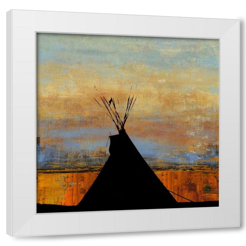 Sharp Mountain White Modern Wood Framed Art Print by PI Studio