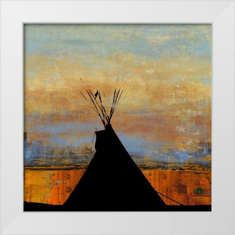 Sharp Mountain White Modern Wood Framed Art Print by PI Studio