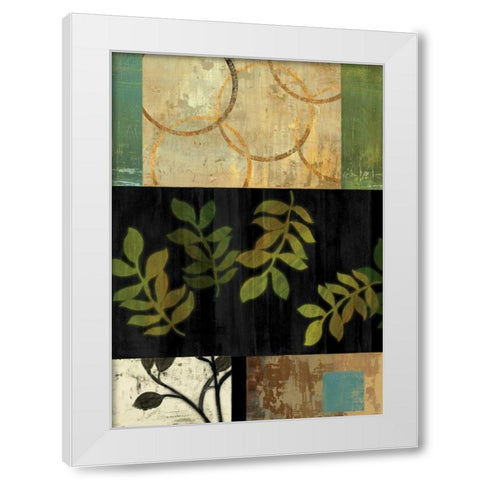 Leaves of Green I White Modern Wood Framed Art Print by PI Studio