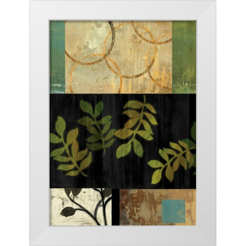 Leaves of Green I White Modern Wood Framed Art Print by PI Studio