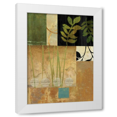 Leaves of Green II White Modern Wood Framed Art Print by PI Studio