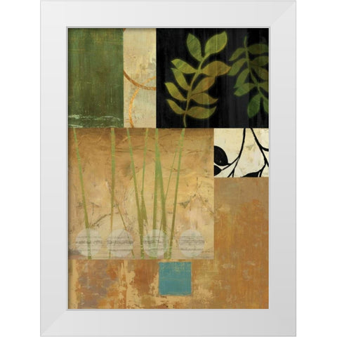 Leaves of Green II White Modern Wood Framed Art Print by PI Studio