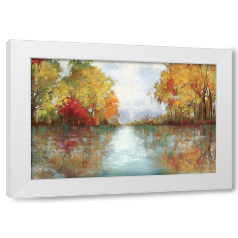 Forest Reflection White Modern Wood Framed Art Print by PI Studio