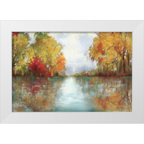 Forest Reflection White Modern Wood Framed Art Print by PI Studio