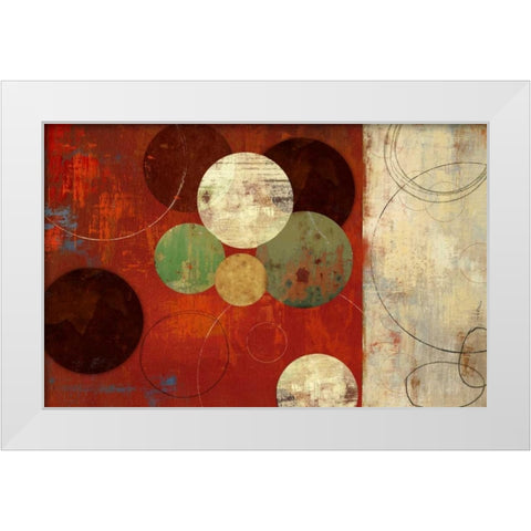 Round and Round White Modern Wood Framed Art Print by PI Studio